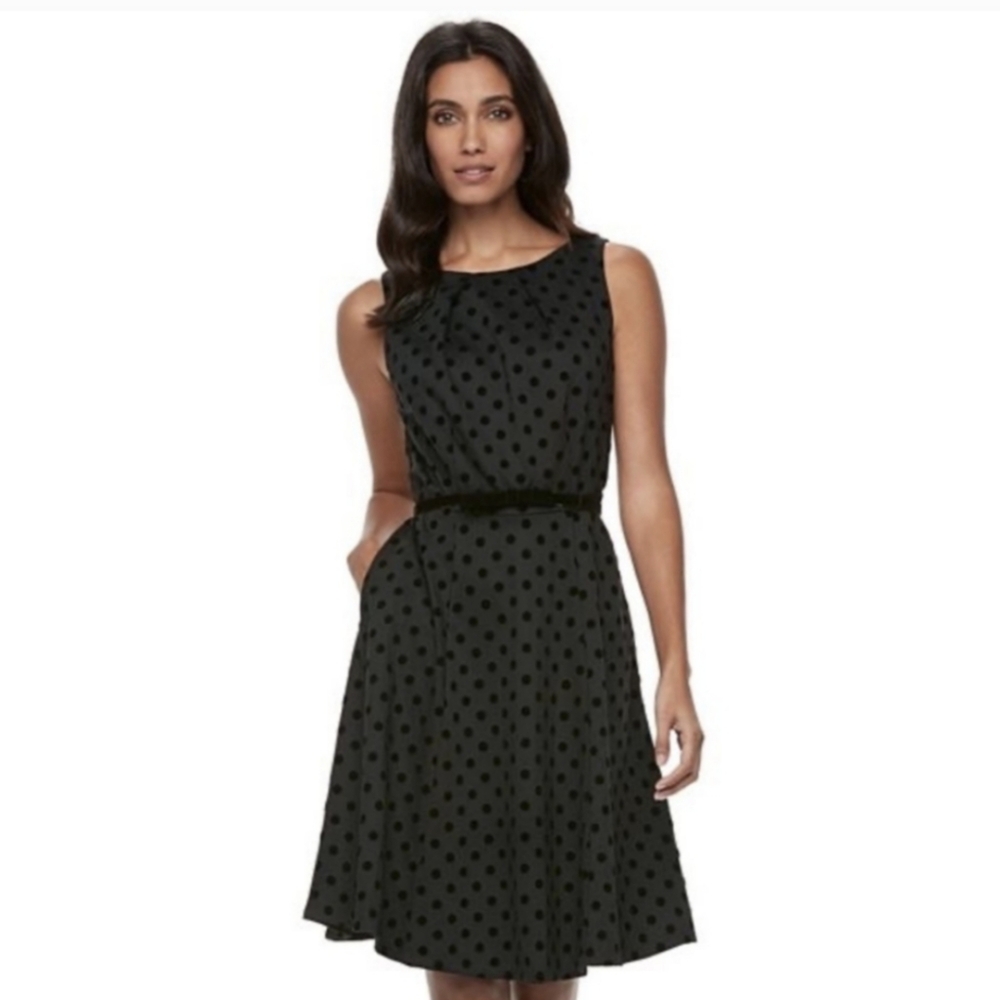 New with tags women's ELLE Black Polka-Dot dress in size large.